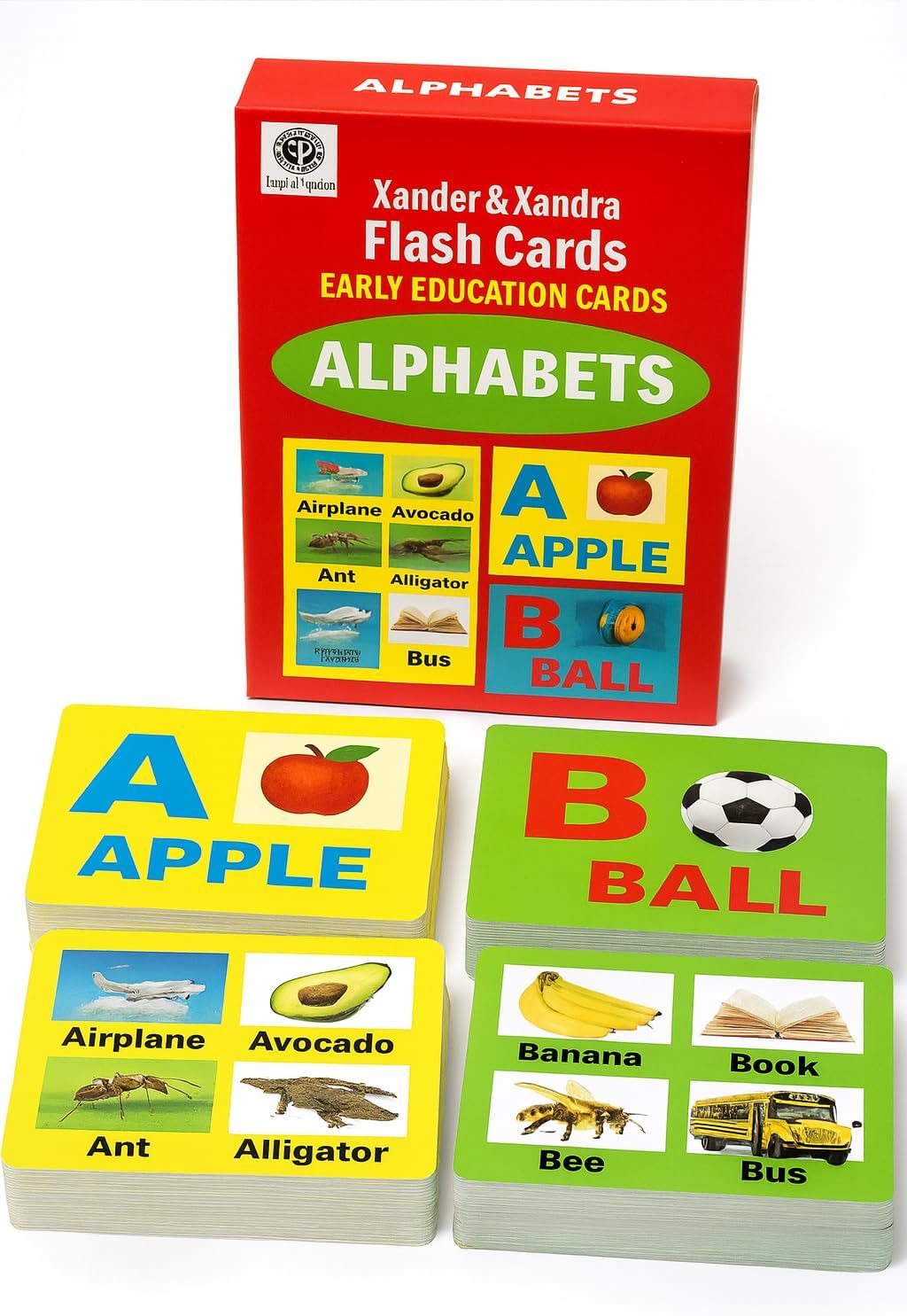 Alphabet Flash Cards for Toddlers | Award-Winning | ABC Flashcards for Baby & Kids|ABC Cards Kindergarten || Large A-Z Learning Letter Animal Color Food Flashcard for Ages 1-6
