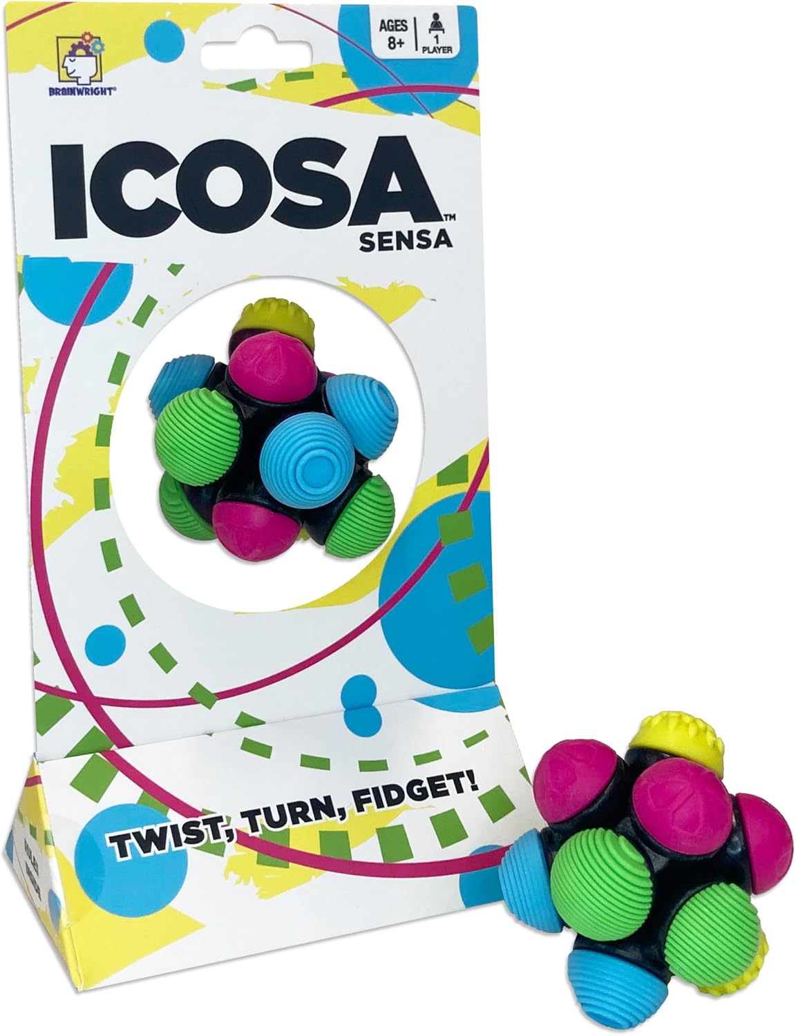 Brainteaser Puzzle for Kids & Adults, Brainwright Icosa Atomic Puzzle Ball, 3D Puzzle Game, Travel Games, STEM Toys, Family Games, Brain Games for Kids 8-12