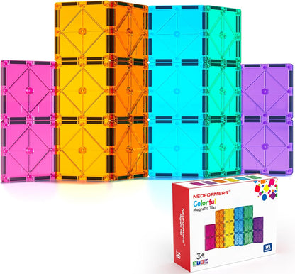 STEM Magnetic Tiles 70PCS Educational Toys for Kids Ages 3-8, Montessori Sensory Magnet Blocks for Toddlers, Classroom & Home Construction Kit