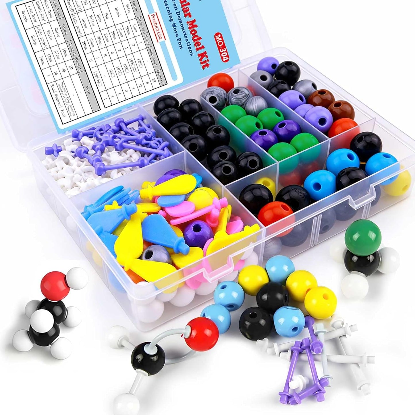 Chemistry Molecular Model Kit (208 Pcs) for Student and Teacher,Organic and Inorganic Chemistry Learning Set,Motivate Enthusiasm for Learning Chemistry and Raising Space Imagination