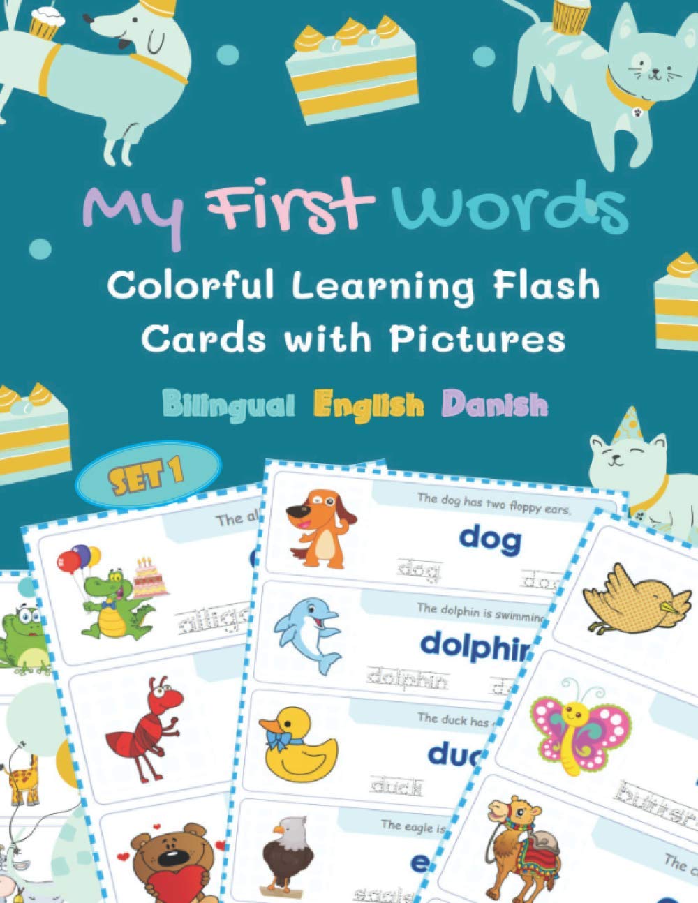 My First Words Colorful Learning Flash Cards with Pictures Bilingual English Danish Set 1: Teach your child basic word flashcards alphabet letters, ... kid (My First Words Bilingual English Danish)