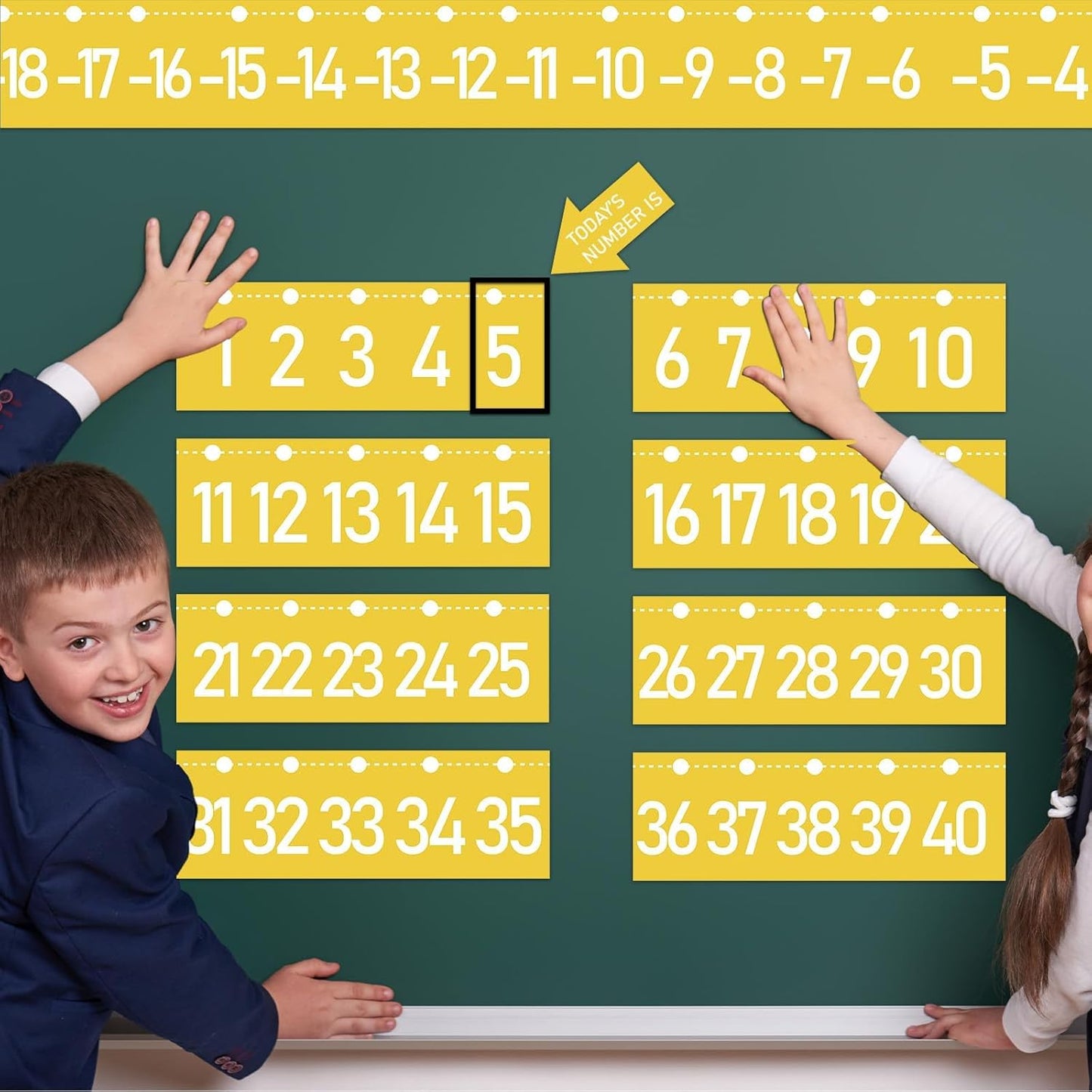 Number Line for Classroom Wall (-20 to +120) Boho Heart Shape Number Bulletin Board for Students Math Learning Boho Bulletin Border Decor Numbers Boarder Strips for Home School