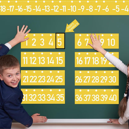 Number Line for Classroom Wall (-20 to +120) Boho Heart Shape Number Bulletin Board for Students Math Learning Boho Bulletin Border Decor Numbers Boarder Strips for Home School