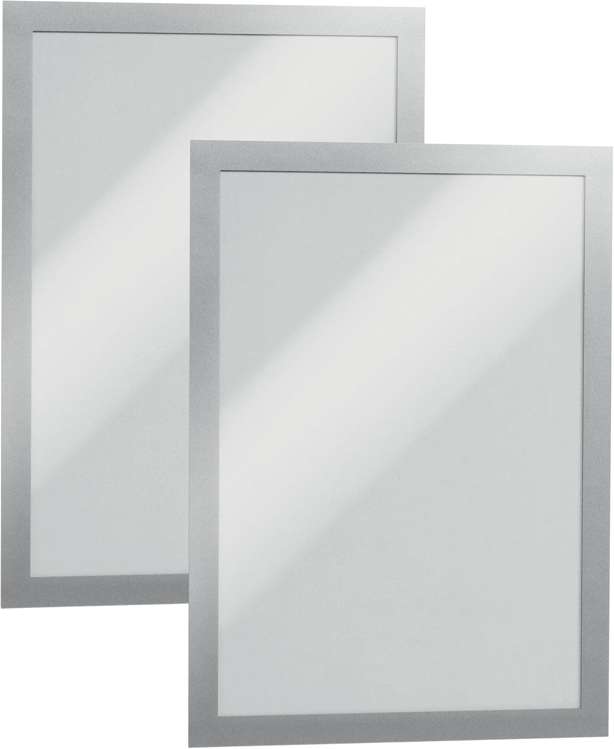 Durable Duraframe Self Adhesive Magnetic Sign Holder in Half Letter-Size 5.5" x 8.5" Inches - Black Frame - Pack of 2