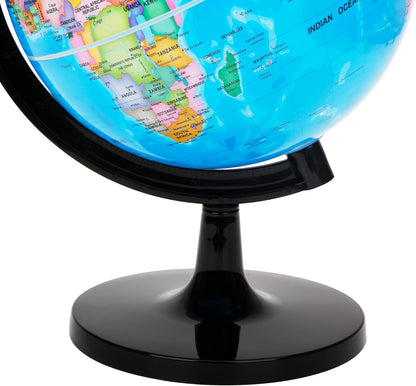Exerz 8" World Globe - Political Map Educational- Self Assembled School Globe
