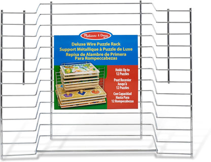 Melissa & Doug Puzzle Storage Rack - Wire Rack Holds 12 Puzzles