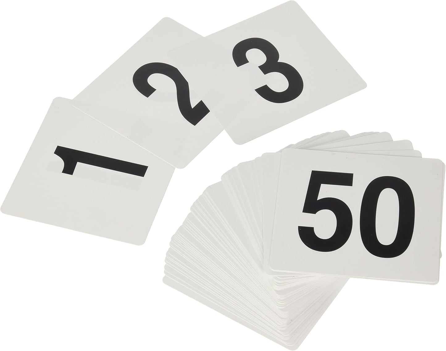 New Star Foodservice 23084 1-100 Double Side Plastic Table Numbers, 4" x 4" Inch, Light Grey on Black