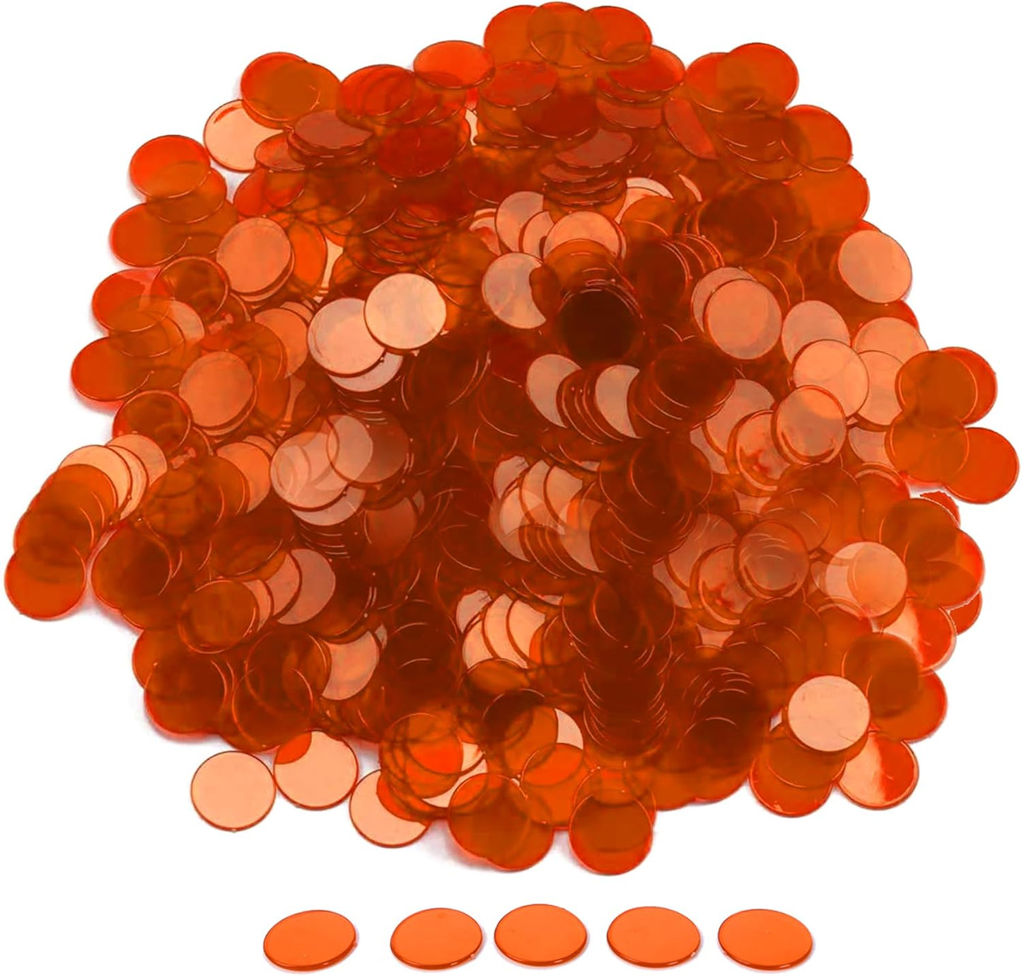 GSE Games & Sports Expert Blue Bingo Chips, 500 Pieces 3/4-Inch High-Contrast Transparent Counting Chips for Bingo Games, Parties