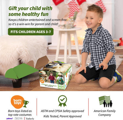 Born Toys Kids Garden Set for Boys & Girls Ages 3-7, Toddler Gardening Kit with Kids Gardening Tools - Gardening Apron, Gloves, Hat, Working Spray Bottle, Trowel Shovel & Rake, Outdoor Activity Toys