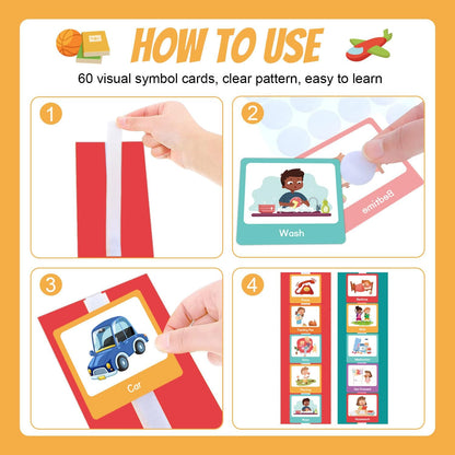 Visual Schedule Cards for Children Non-Verbal Communication Aids Colorful Daily Routine Planner Cards for Home, School, Therapy, DailyCards