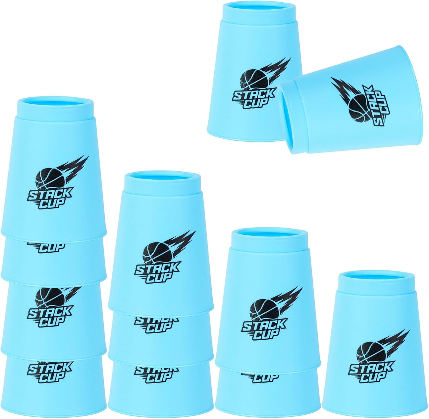 SEISSO Quick Stacking Cups, Stacking Cup Set Classic Stack Training Game Toys,12PCS Purple Stacking Cup Set for Boys Girls Kids