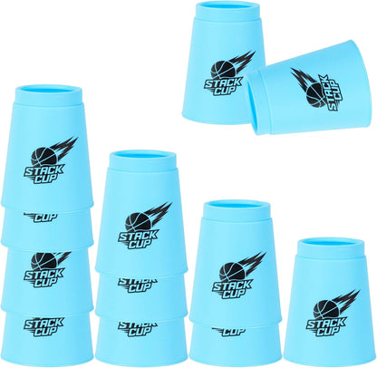 SEISSO Quick Stacking Cups, Stacking Cup Set Classic Stack Training Game Toys,12PCS Purple Stacking Cup Set for Boys Girls Kids