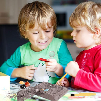 Gemstone Dig Kit, 16 Real Gem Stones and Crystals Excavation Kit, STEM Educational Toys Science Kit for Kids 5-7 8-12, Gem Digging Kit Rock Collection Stocking Stuffers Gifts for Boys Girls