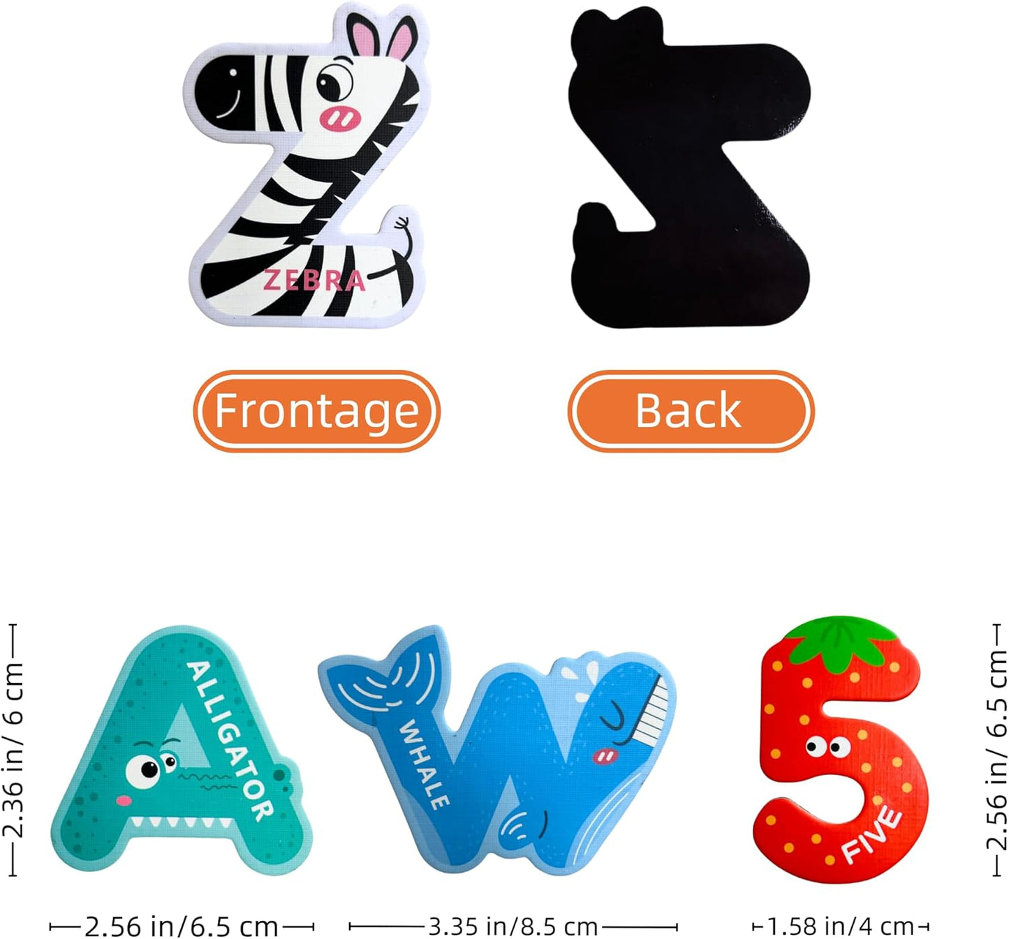 EHR Magnetic Letters, Colorful ABC Animal Alphabet Fridge Magnets, Suitable for Toddlers Aged 3 4 5 (Uppercase Letter)