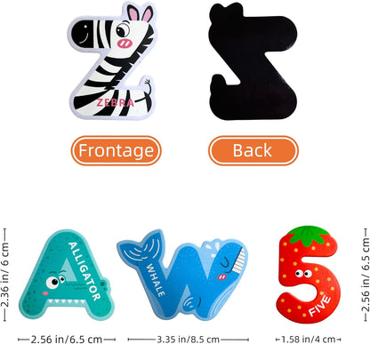 EHR Magnetic Letters, Colorful ABC Animal Alphabet Fridge Magnets, Suitable for Toddlers Aged 3 4 5 (Uppercase Letter)