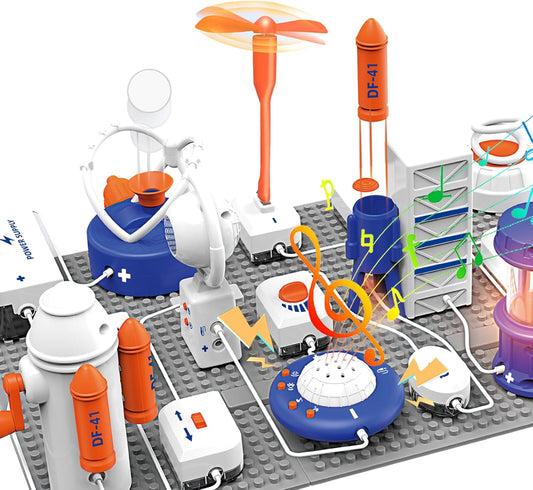 Science Toy Sets, AI Intelligent Voice Physics Circuit Electronic Building Block Puzzle Toy STEM Education Toy Set Holiday Birthday Gift 500+ Projects 66PCS for Students Kids Aged 3+