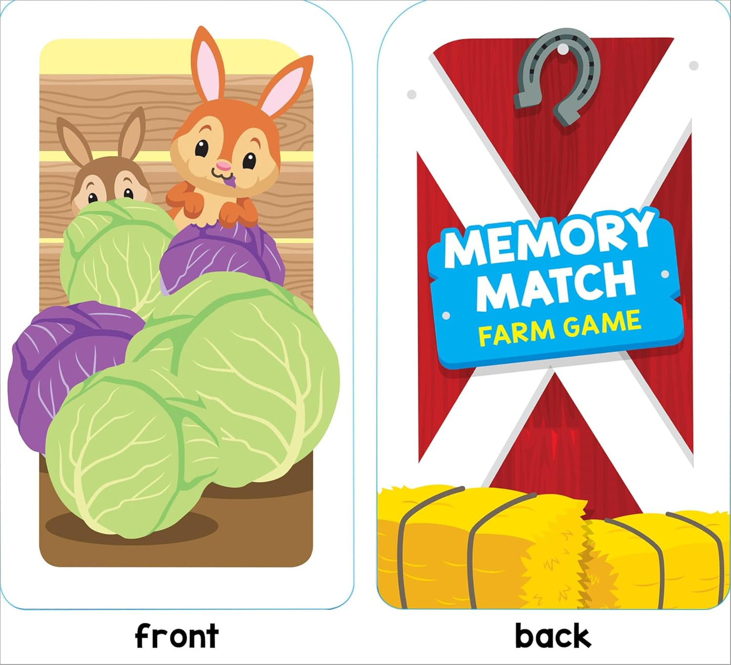 School Zone Memory Match Farm Card Game: 56 Game Cards, Preschool, Kindergarten, Animals, Early Reading, Counting, Matching, Vocabulary, Ages 3+
