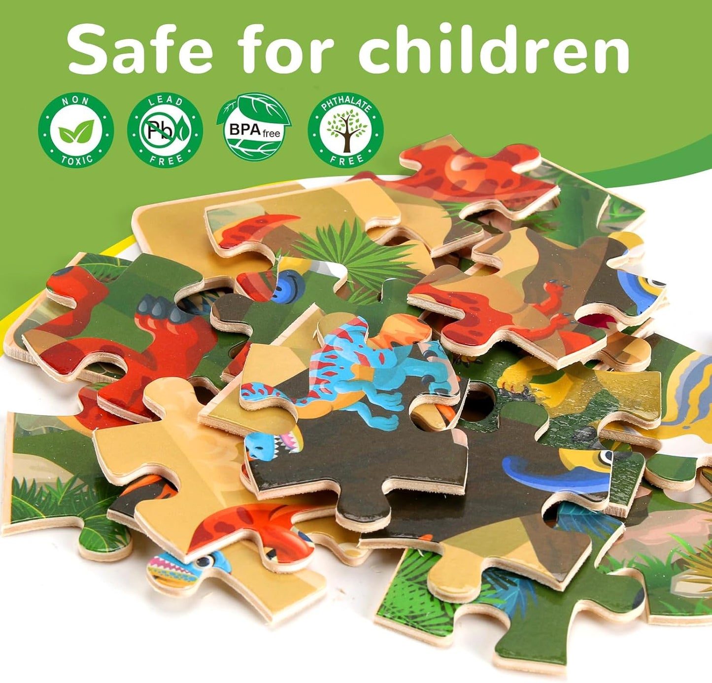Wooden Puzzles Toys for Kids Ages 3-5, Set of 4 Packs with 20-Piece Farm, Animals Theme Wood Jigsaw Puzzles, Preschool Educational Brain Teaser Toys for Boys and Girls 3-6 Years Old.