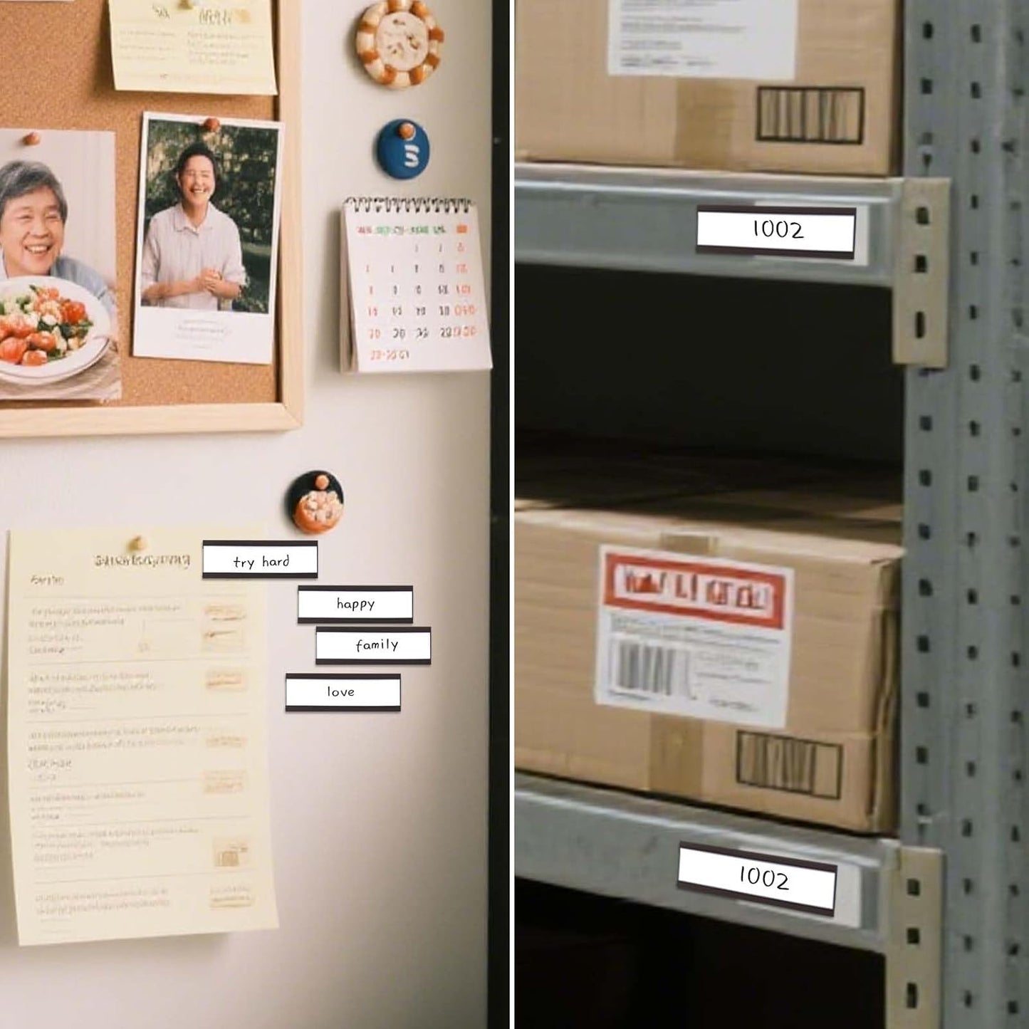 50 Pack Magnetic Label Holders, 'C' Channel Magnets Card Holders with Dry Erase Insert Label Card for Metal Racks and Shelves (1" x 2")