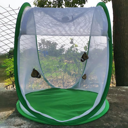 Outdoor Large Butterfly Net Habitat, Collapsible Caterpillar Growing Mesh Cage Terrarium for Observation Feeding