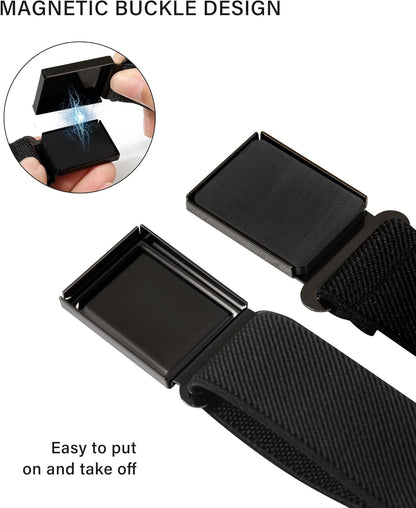 AWAYTR 3 PCS Kids Adjustable Magnetic Belts - Easy to Use Magnetic Buckle Belt for Boys and Girls