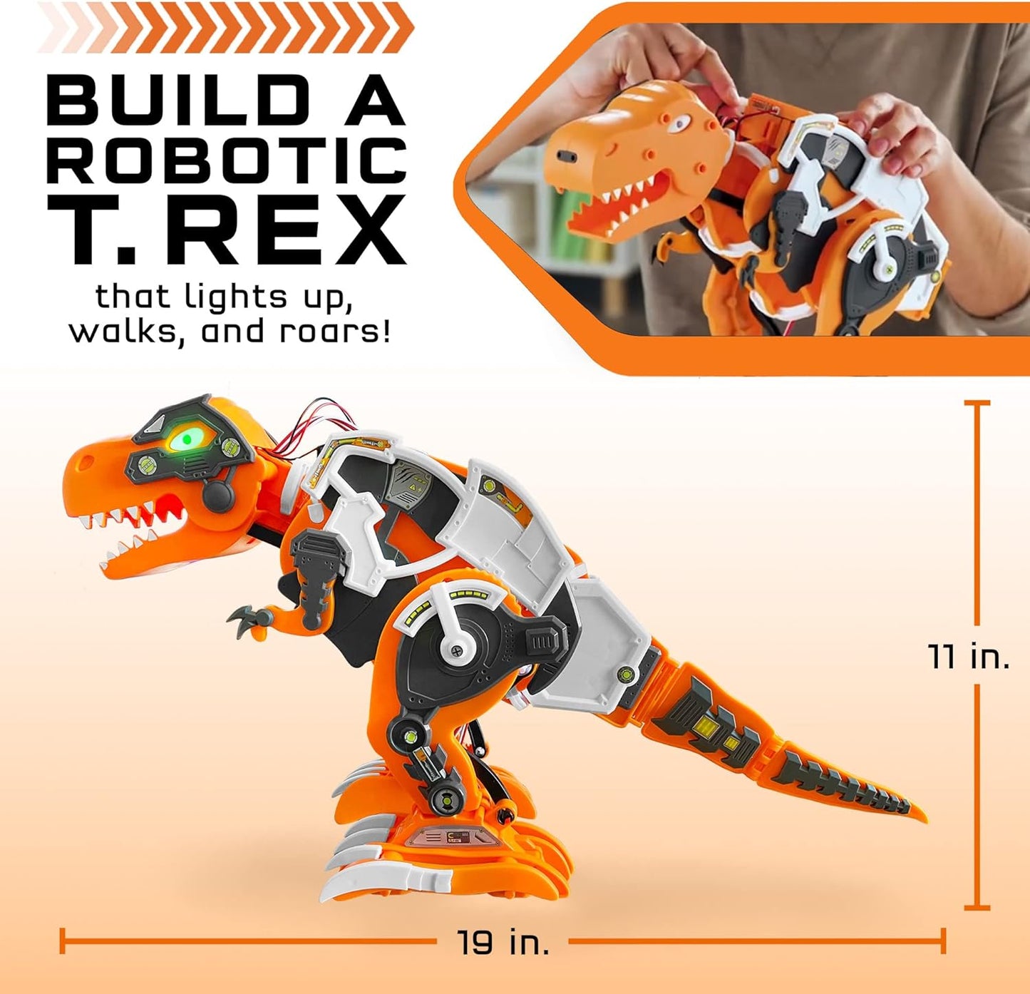 Thames & Kosmos Code+Control Dinosaur Robot REX Robotics & Engineering STEM Kit | Build & Program a Robotic T. Rex | Includes Sensor, Motor, Lights & Sounds | No App Required | Ages 8+