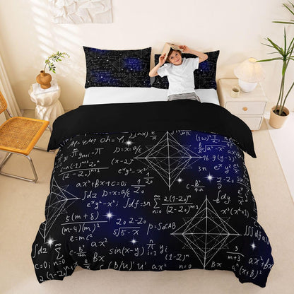 Erosebridal Chemistry Lab Bedding Set Twin Size Chemical Equation Duvet Cover for Boys Girls Chemical Elements Science Theme Comforter Cover Teens Kids Science Students Bedding School Dorm Room Decor
