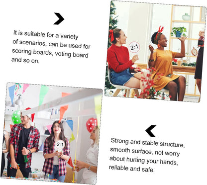 6Pcs Mini Dry Erase Paddles with Handle Auction Paddles Double-Sided Answer Board for Classroom Teaching Judges Score