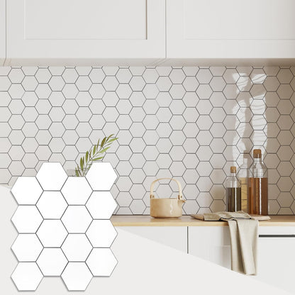 Yipscazo 10 Sheet Hexagon Peel and Stick Backsplash,Self Adhesive Luxury Faux Marble Tile, Asenka Beige Wall Tile for Kitchen, Stick on Backsplash Tiles for Bathroom,RV,Laundry