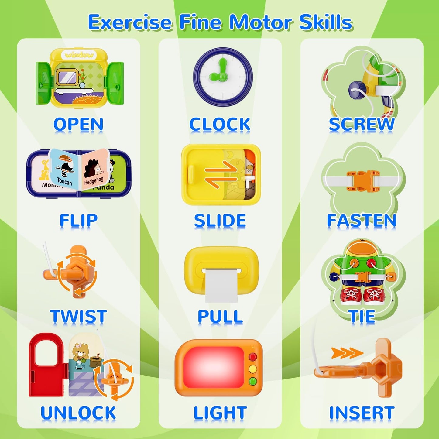 MFEESYOB Montessori Toys for 1 Year Old Boy Girl, Musical Montessori Busy Board for 12-18 Month Age, Educational Montessori Toy for Toddlers 1-3, Birthday Gift for 1+ Year Old Boy Girl