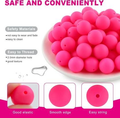 65Pcs 19mm Silicone Beads for Keychain Making Bracelet Necklace, Bulk Round Silicone Beads for Pens（Christmas Green） - Colors B
