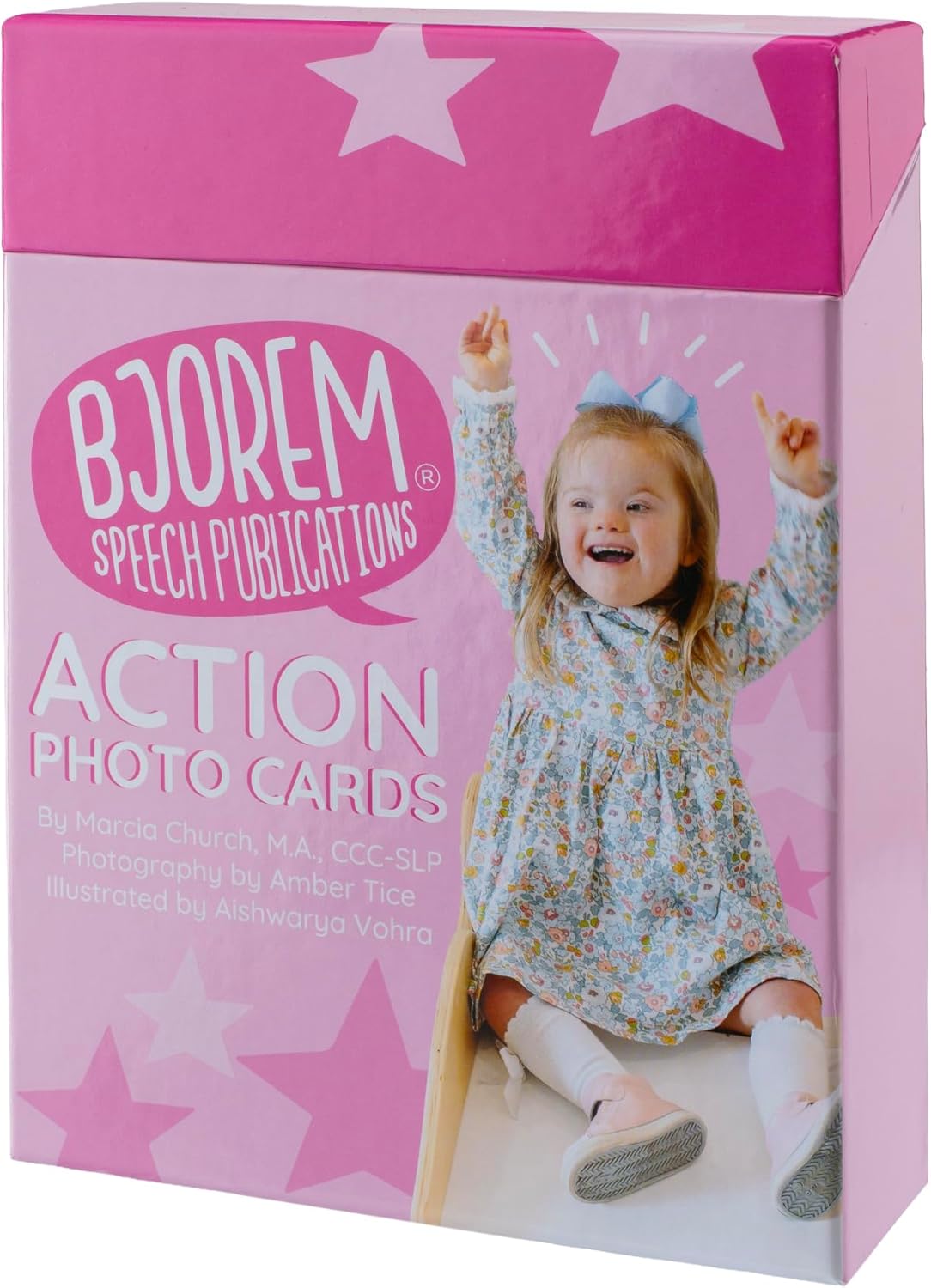 Bjorem Speech® Action Photo Cards - Engaging Speech Therapy Tool for Verb Recognition and Language Development - 50 Diverse and Educational Cards with Storage Box