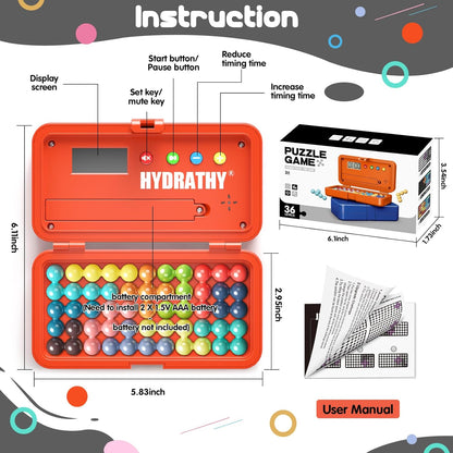 Brain Teaser Puzzles Games for Kids Adults with Timer, 2 Modes Handheld Travel Games, Single Player Mind Challenge Toys, STEM Montessori Educational Gifts for Kids 3+, Teens & Adults (Red)