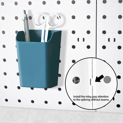 4Pcs Peg Board Panels, White ABS Pegboard Wall Mount, Easy Installation for Craft Room, Garage, Kitchen, Workshop