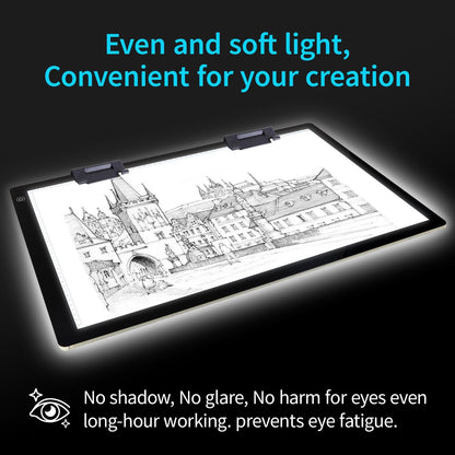 Zocelight A4 Light Pad for Diamond Art Kits for Adults,0.2" Ultra Thin Light Board with Stand and Clip for Diamond Painting Accessories,3 Levels Dimming Light Box for Drawing,Sketching,Animation