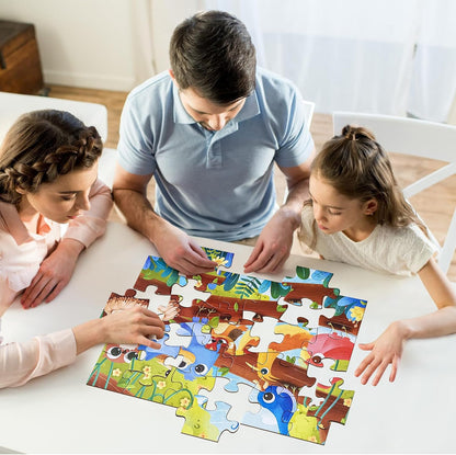 Jumbo Floor Puzzle for Kids, Large Jigsaw Puzzles 24 Piece for Kids Ages 3-5,Preschool Learning & Education Toys, Gifts for 4-8 Year Old Boys and Girls (Jungle Animals)