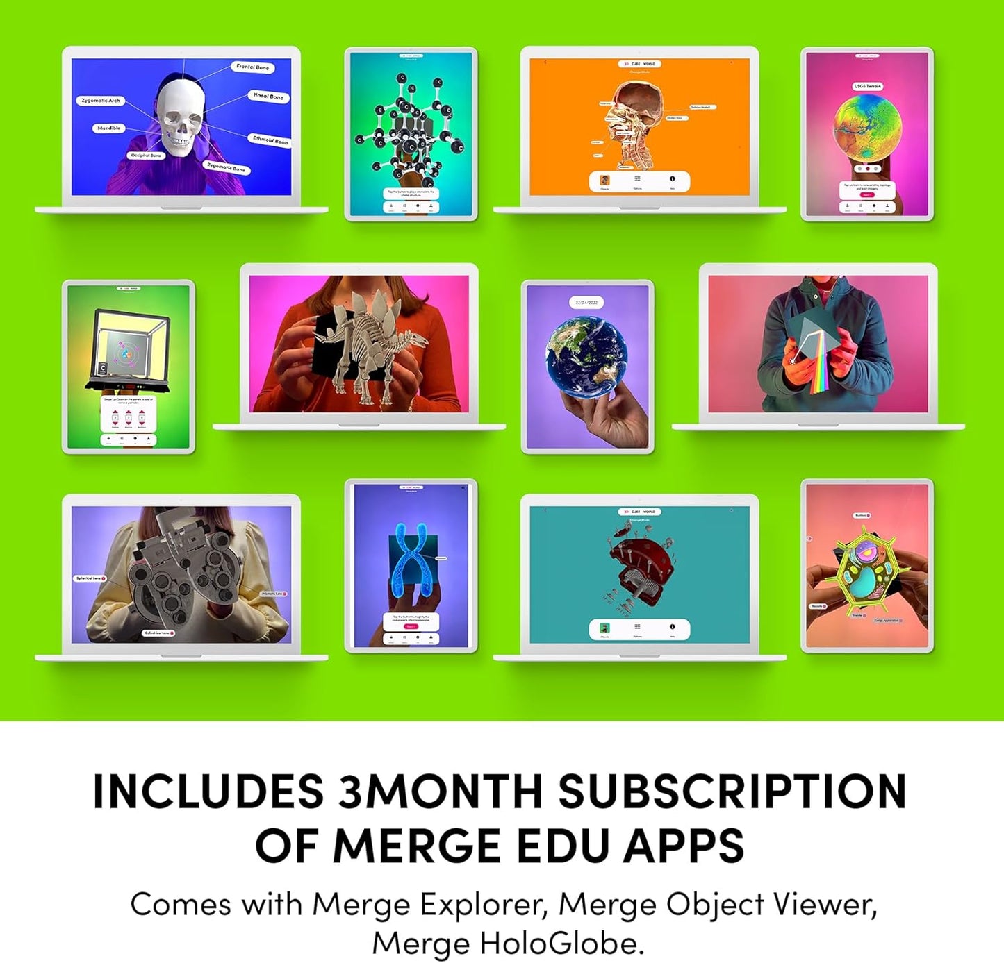Merge Cube STEM Toy - Hold Digital Science Experiments in Your Hand! 1000+ 3D Objects & 100+ Interactive Simulations with Augmented Reality - Fun Learning Gift for Kids