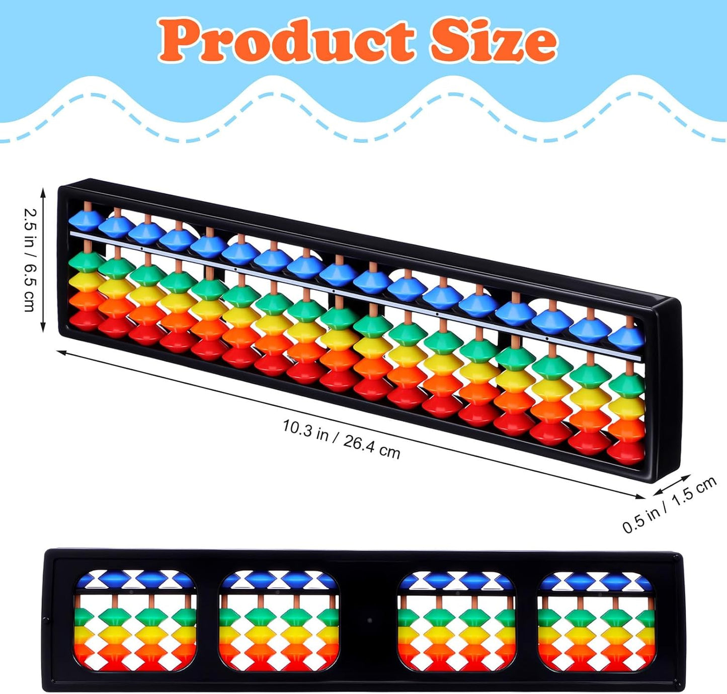Kisangel Arithmetic Abacus 17 Rods Rainbow Plastic Counting Toy for Kids Math Learning and Brain Development Educational Tool for Toddlers and Students