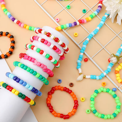 UPINS 1200Pcs Christmas Pony Beads Friendship Plastic Small Hair Beads Red Green White Pony Beads for Necklace Supplies (Christmas)