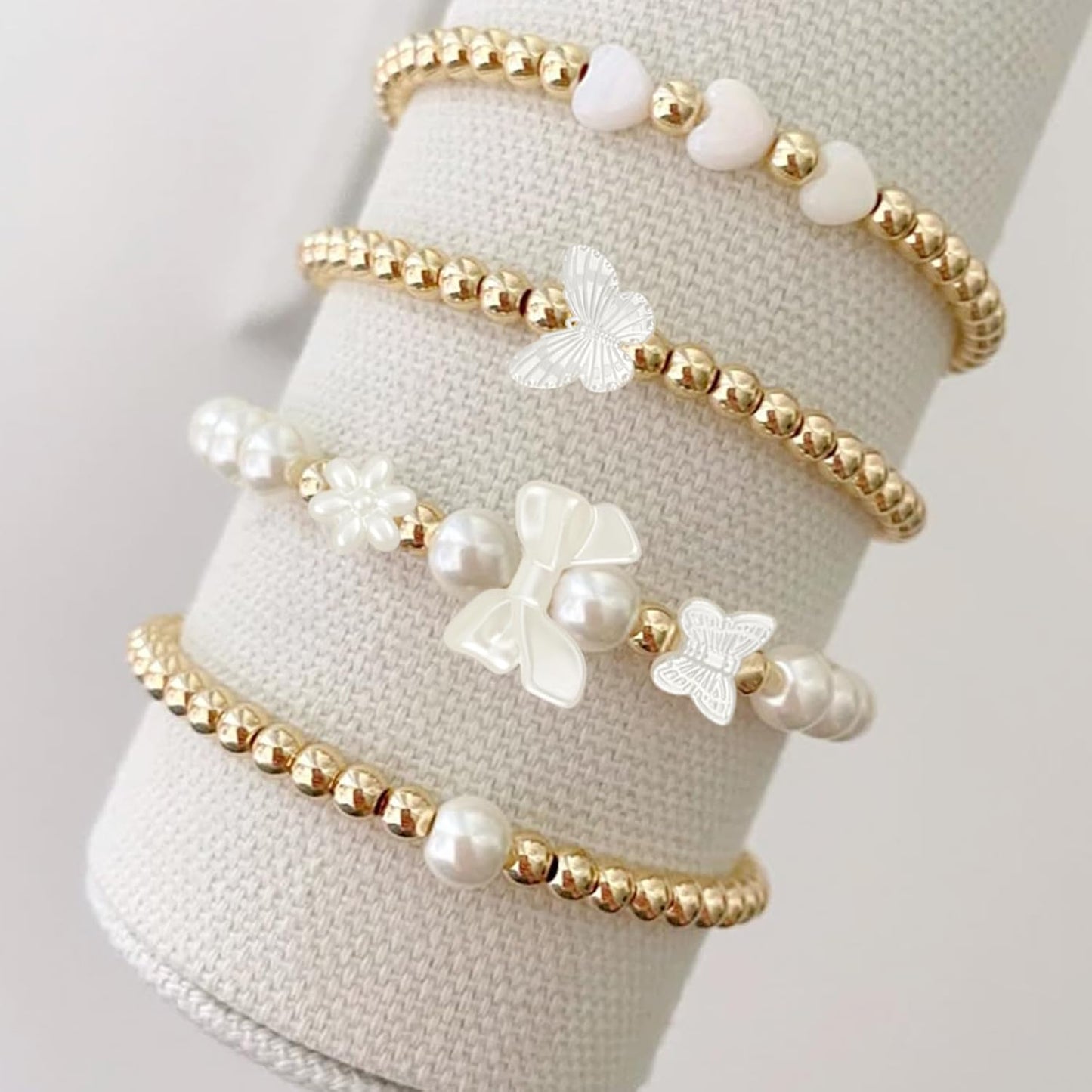 Hpebl 2136PCS Beads for Bracelets Pearl Bracelet Making Kit Friendship Bracelet Kits Bracelet Bead Kits Small Pearl Bead and Gold Beads Beading Kit for Bracelets Jewelry Making Kit