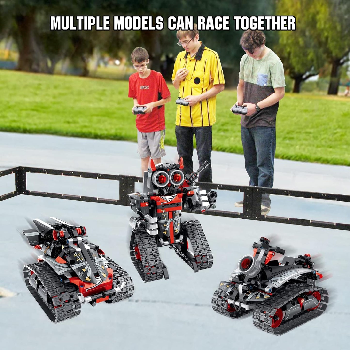 VINTOP 3-in-1 STEM Remote & APP Controlled Coding Robot Building Kit for Boys 6-12, 419 Pcs RC Robot/Tank/Car Educational Building Blocks Toy, Science Learning & Engineering Gift for Kids