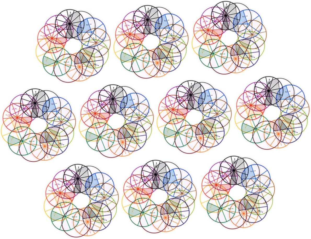 Homoyoyo 10 Sets 1 Fraction Teaching Color Coded Fraction Circles for Math Learning Engaging Study Accessory for Teaching Numeracy Concepts and Operations