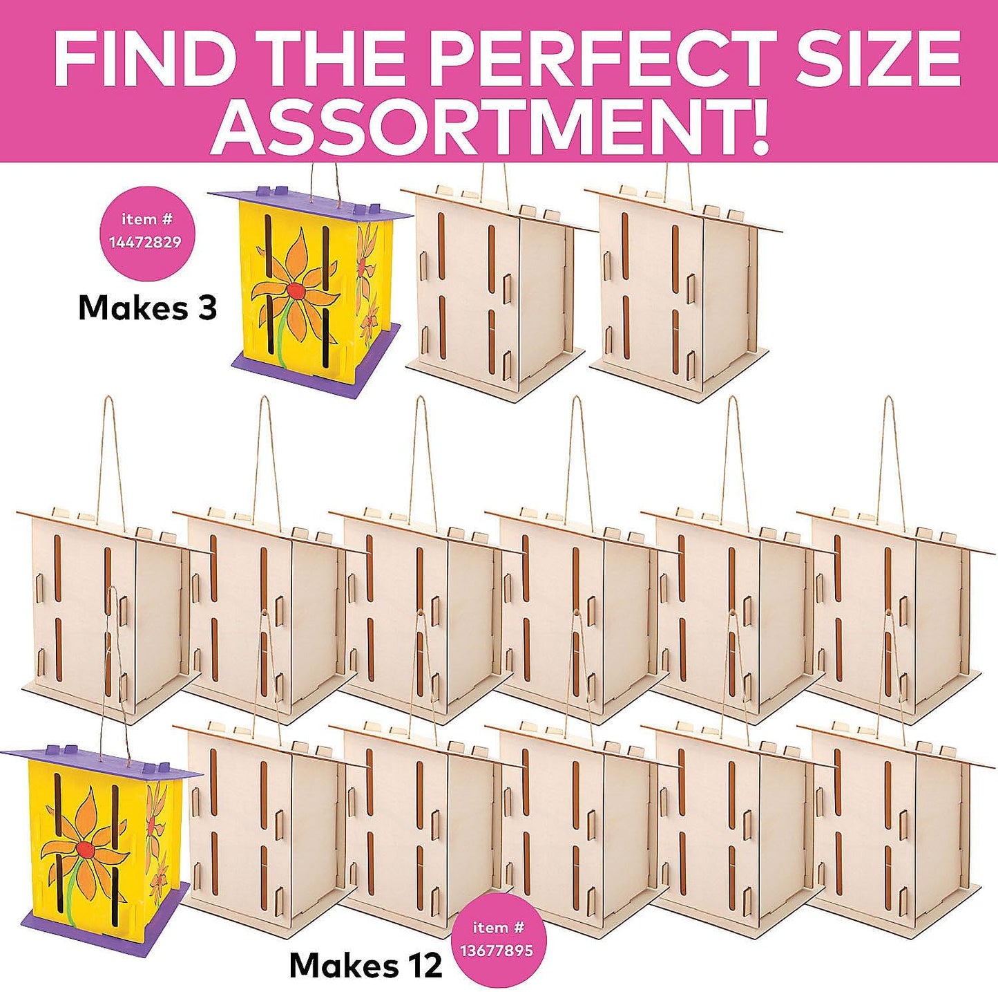 Fun Express Butterfly House Kit DIY Craft Kits for Kids Ages 4-8 - Makes 12 Wooden Houses to Paint | Arts and Crafts Building Projects for Classroom Activities & Garden Decoration