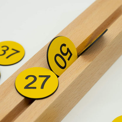 StayMax Plastic Number Tags Engraved Numbered Tags Without Hole (1-50, Black)