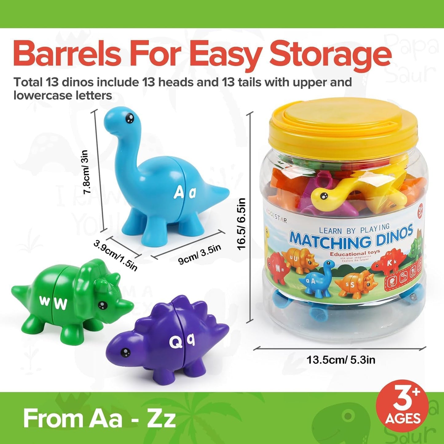 Alphabet Learning Toys Matching Letter ABC Fine Motor Toy Double-Side Ice Cream Toys Preschool Learning Activities Montessori for Toddler Kids Ages 2 3 4 5