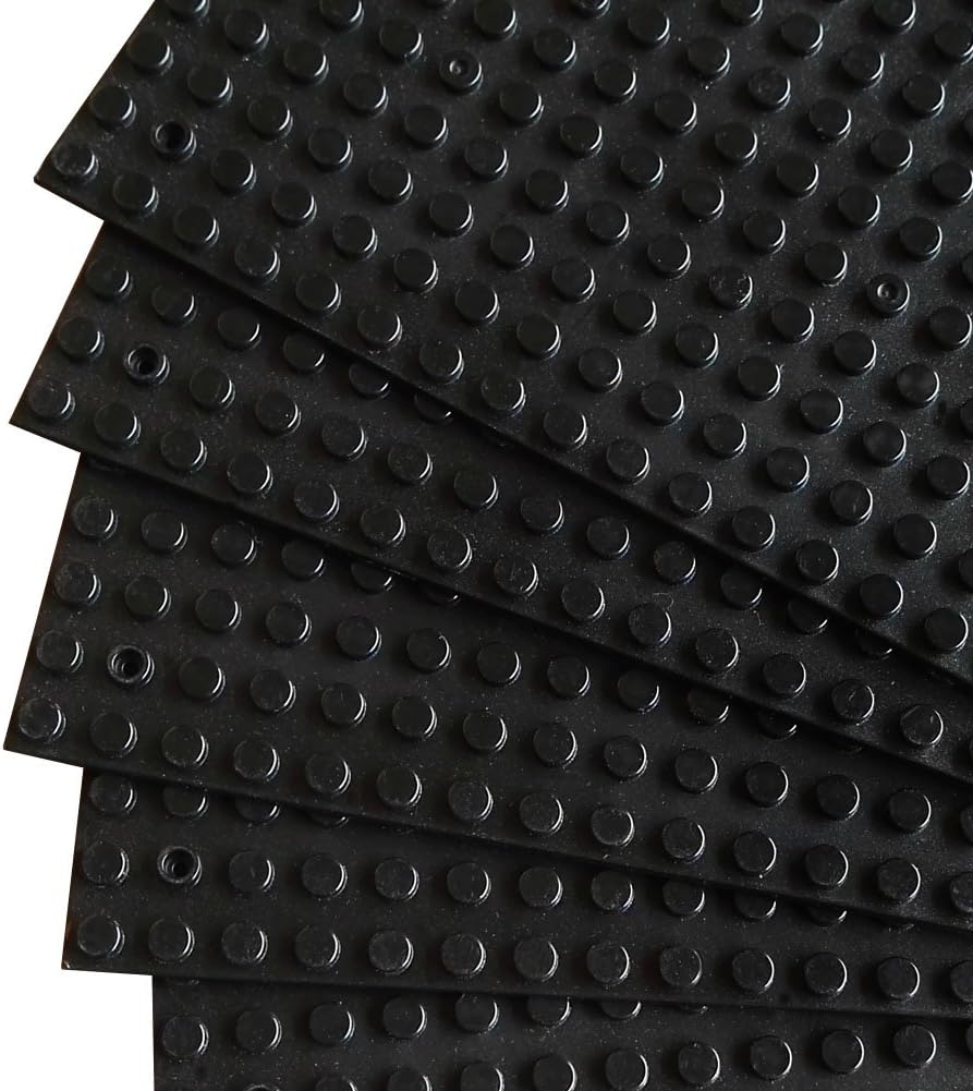 Taken All Building Bricks Block Base Plates - Black 6 Pack of 5 x 10" Baseplates - Tight Fit with Major Brick Sets