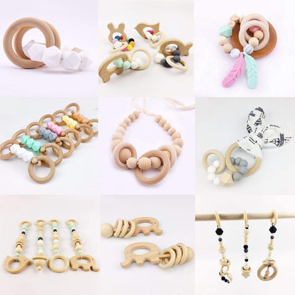 100 Pcs 5 Sizes Natural Wood Rings for Crafts, Unfinished Smooth Wooden Ring for Macrame, Wood Circles for Craft, DIY Ring Pendant and Connectors Jewelry Making