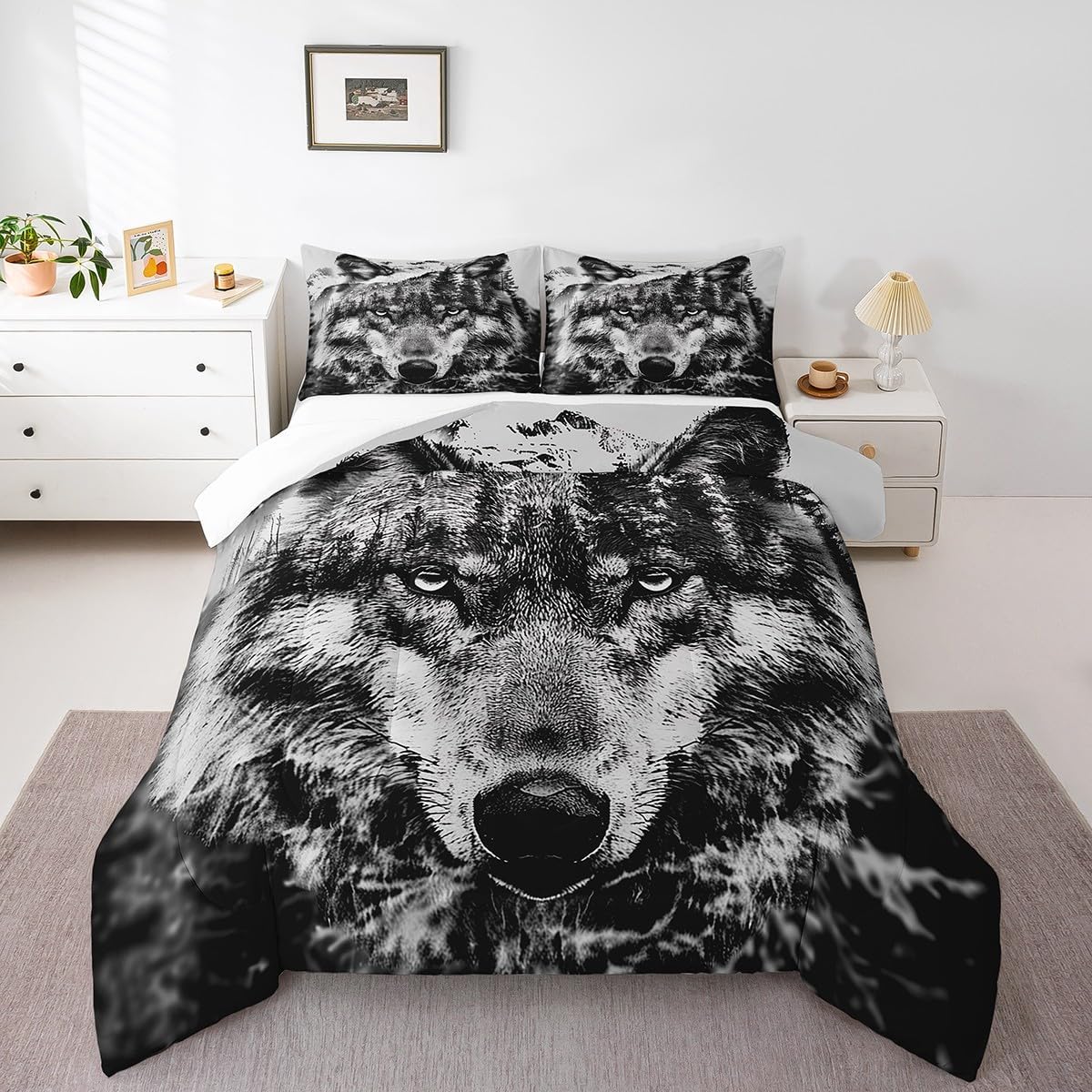 Castle Fairy Drum Kit Comforter Set,Musical Instruments Bedding Set for Kids Girls Women,Adults Rock Music Comforter,Neon Lighting Quilted Duvet Set Bedroom Collection Twin Size 2Pcs