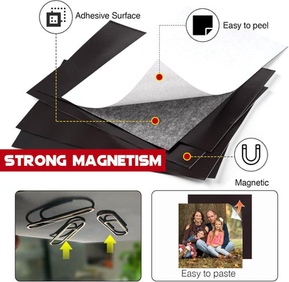 Adhesive Magnetic Sheets for Letter Size 8.5x11 (Pack of 8),Magnet Sheets with Self-Stick Adhesive for Home/Classroom/Office,Easy Cut DIY Paper Craft Magnet