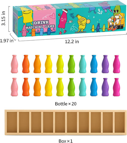 Bottle Color Match Game, Fun Family Board Game for Kids 8-12, 2-4 Player Bottle Collision Game for Kids and Adults, Perfect for Travel Camping Holidays Party Night